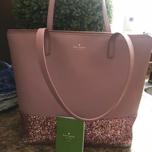 Authent Kate Spade pink glitter handbag
